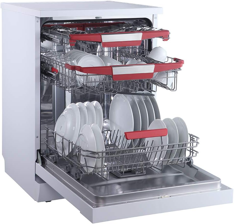 evvoli Dishwasher 12 place setting, 6 programs, 2 Rack Levels, 11 L,High Energy Efficiency, Quiet, Silver EVDW-122S