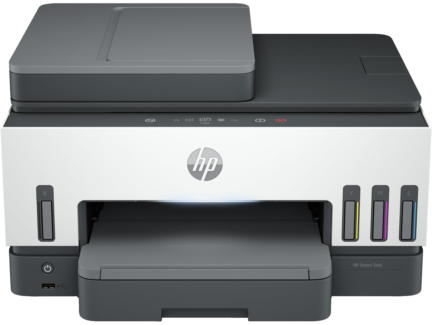HP Smart Tank 725 All-in-One Printer wireless, Print, Scan, Copy, Auto Duplex Printing, Print up to 18000 black or 8000 color pages, White/Blue [28B51A], Standard - CaveHubs