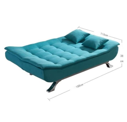 Comfynest Fabric Multifunction Folding Foam Sofa Bed Set - Dark Grey, Convertible Design (Sky Blue)