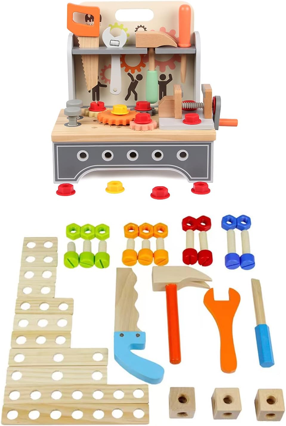 X IANGYU Juicer Toy Set Kids Kitchen Playset Mini Wooden Juicer Kids Plaything Kitchen Pretend Play