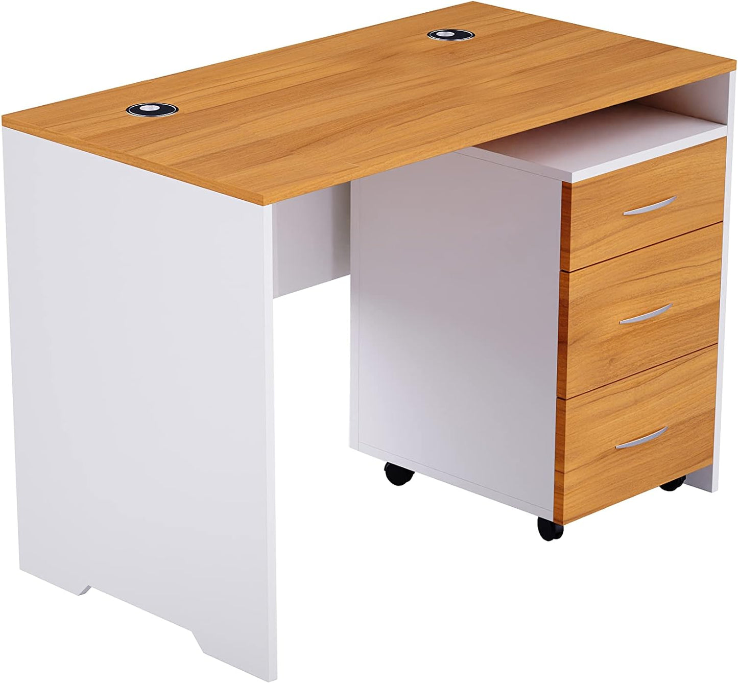 Mahmayi Renewed Modern Stylish Workstation Computer Desk for Home, Office, Living Room - Study Table - Office Furniture - 120 x 60CM - White