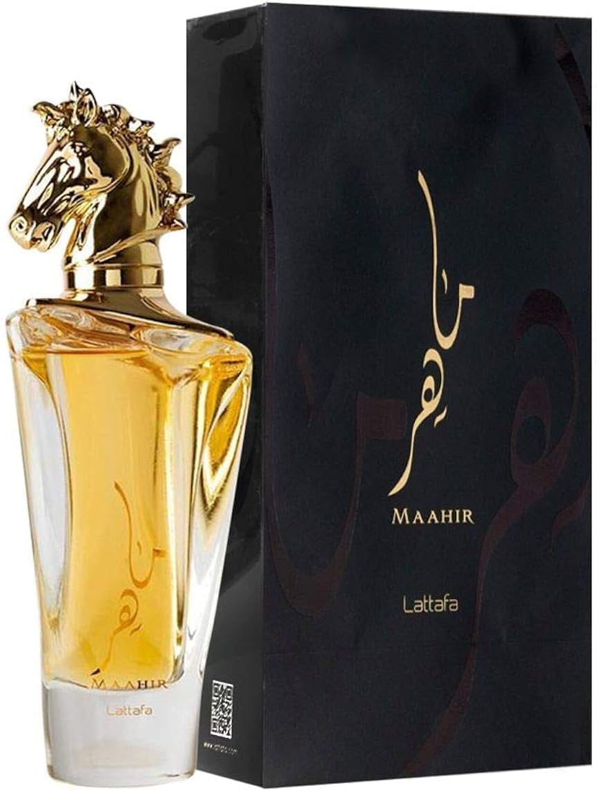 Lattafa Imported Long Lasting Luxury Perfume Spray Maahir Gold Premium Refreshing Oud and Musk Fragrances Eau De Parfum 100 ml Perfume Spray for Unisex (Pack of 1)