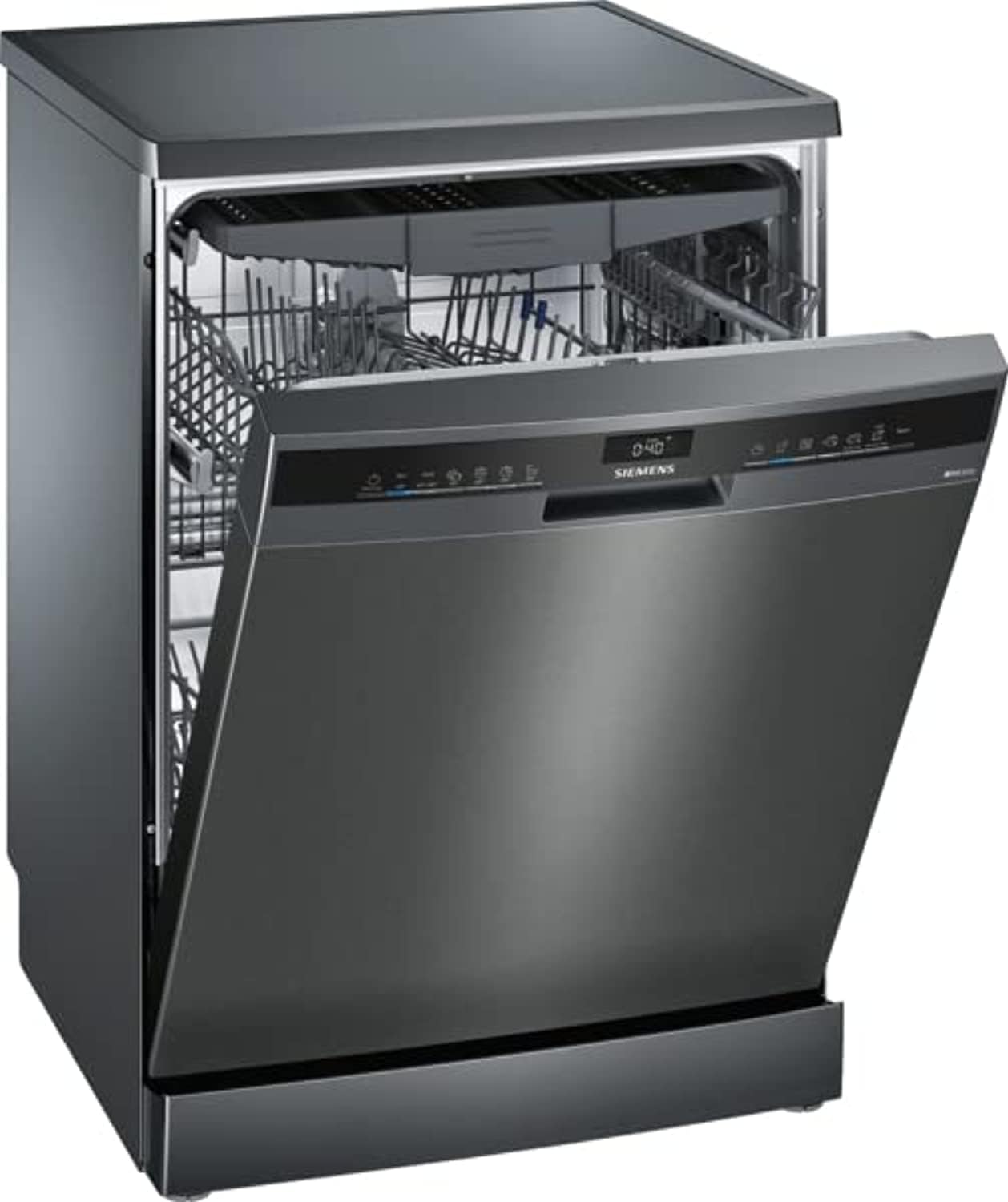 Siemens 60 cm Freestanding Dishwasher with 13 Place Settings, German Engineering, Inox Black, SN23HC00MM, 1 Year Warranty