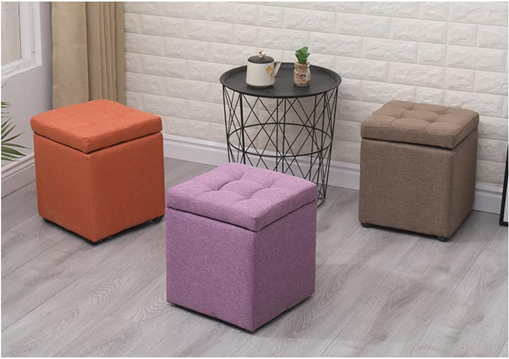 Makeup Toy Ottoman Storage Foot Stool Footrest Stool Multifunction Storage Box Bench Seat Footrest Toy Box Ottoman Foot Rest Stool Storage Ottoman Chair Storage Box Shoe Change Bench (Gray)