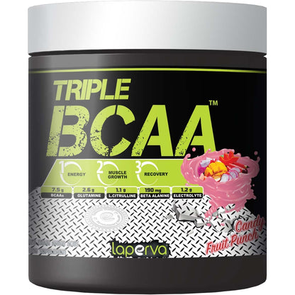 Laperva Post Work Out Diet Supplement Triple Bcaa 0 Fat, 0 Carbs And 0 Sugar Amino Glutamine For Energy Booster And Muscle Recovery Water Melon, 420 Gm