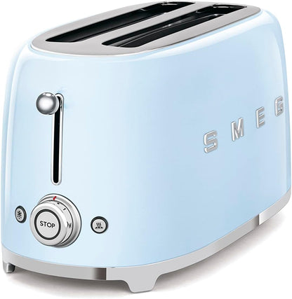 Smeg TSF02CRUK, 50's Retro Style 4 Slice Toaster,6 Browning Levels,2 Extra Wide Bread Slots, Defrost and Reheat Functions, Removable Crumb Tray, Cream, 1 Year Warranty