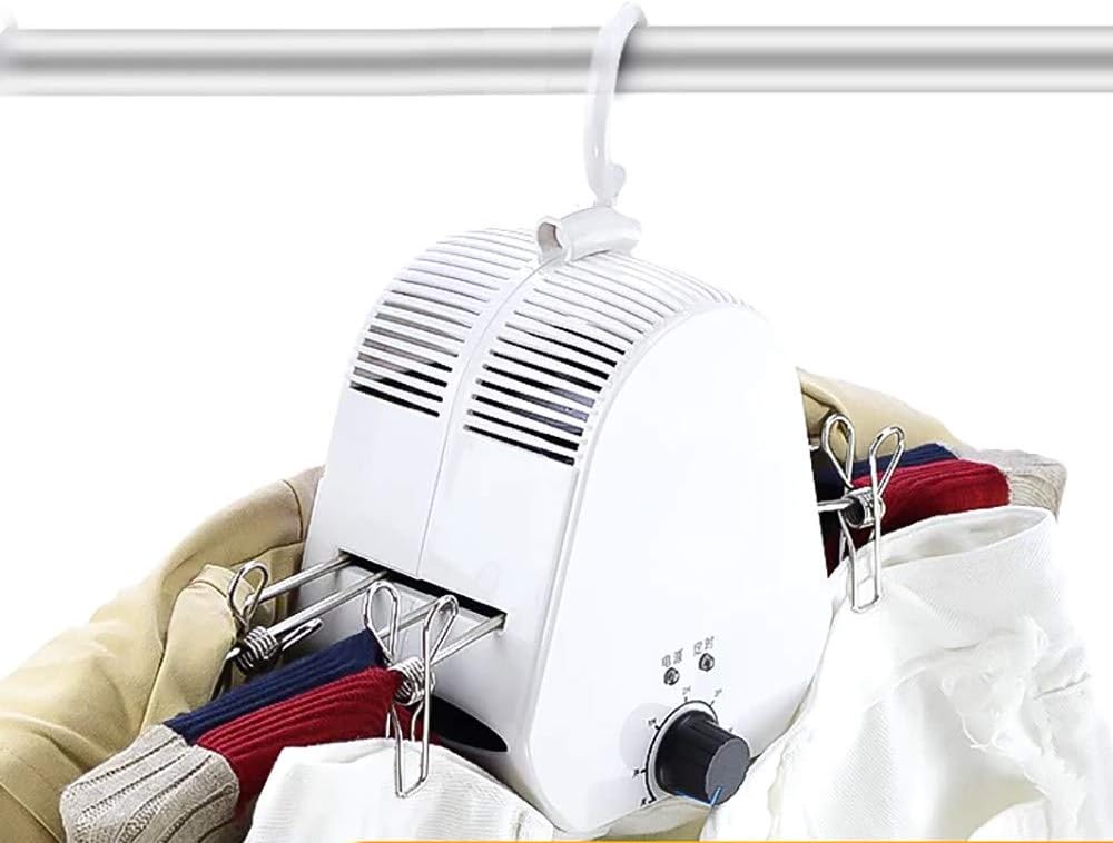 Electric Clothes Dryer Electric Dry Hanger Indoor Dryer Portable Hanger Detachable 0-5 Hours Can Be Timed Double Bracket For Rainy Or Wet Weather Or Travel,white