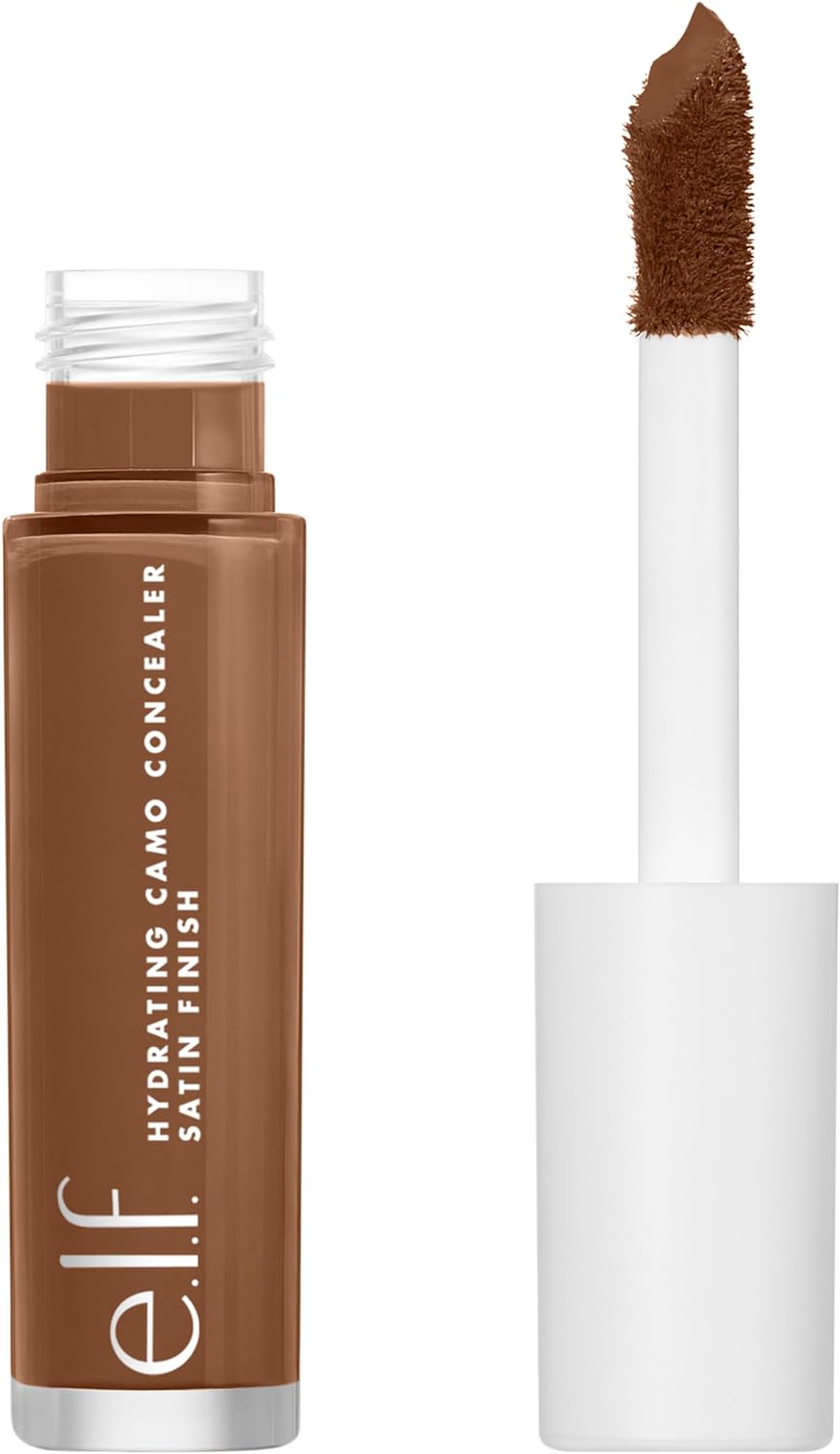 e.l.f, Hydrating Camo Concealer, Lightweight, Full Coverage, Long Lasting, Conceals, Corrects, Covers, Hydrates, Highlights, Medium Peach, Satin Finish, 25 Shades, All-Day Wear, 0.20 Fl Oz