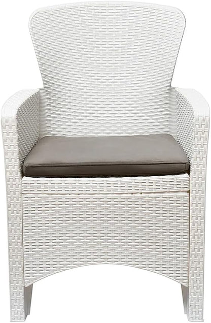 Nilkamal Breeze Plastic Patio Seating Set (1 Table+2 Chair) Outdoor Lawn Yard Terrace Balcony Seating WHITE