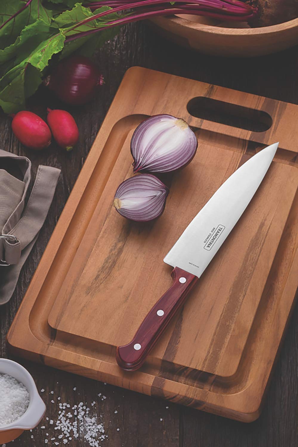 Tramontina Polywood 6 Inches Chef Knife with Stainless Steel Blade and Dishwasher Safe Treated Handle