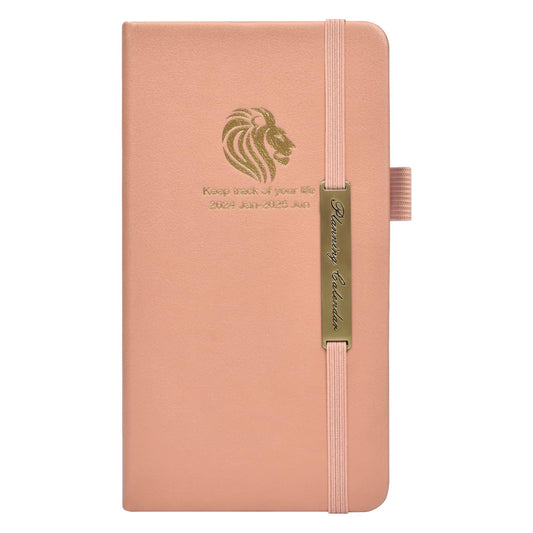 2024-2025 Pocket Planner Weekly and Monthly, 18 Months Pocket Calendar, Jan. 2024 - Jun. 2025, Weekly & Daily Appointment Book, Pocket Calendar 2024, Leather Cover-(6.7 X 3.7" Pink)