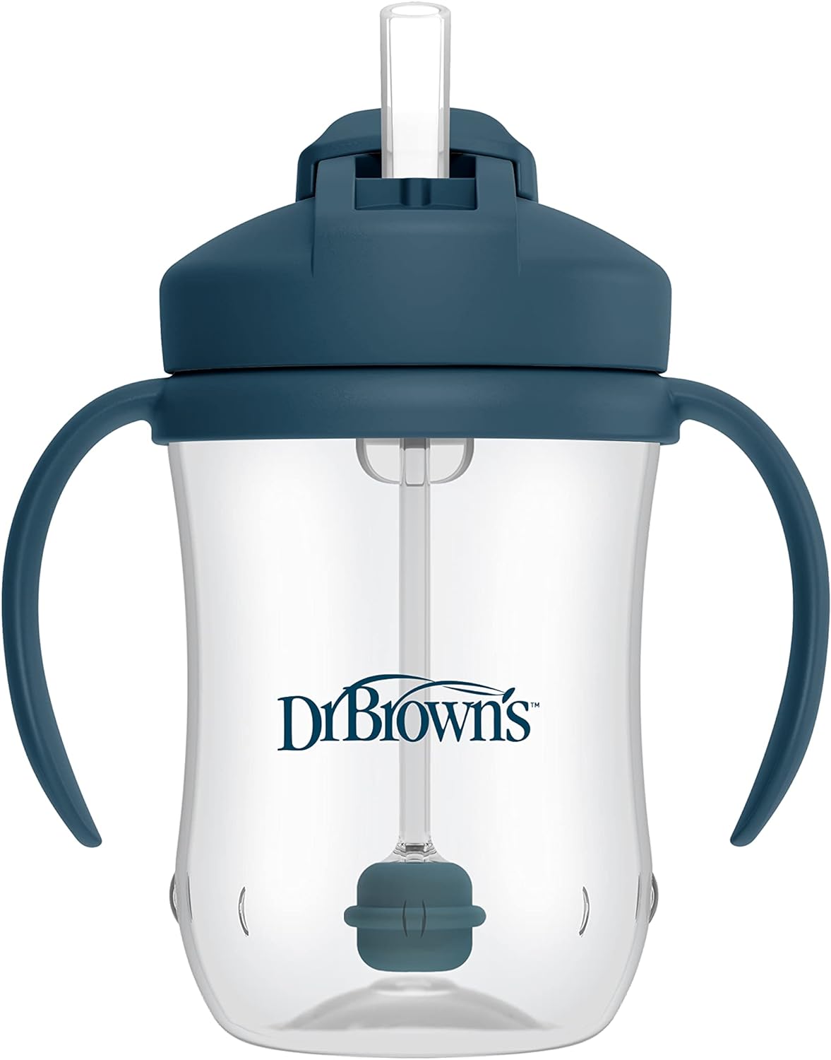 Dr. Brown's Milestones Baby's First Straw Cup Sippy Cup with Straw 6m+, 9oz/270ml, Dark Blue