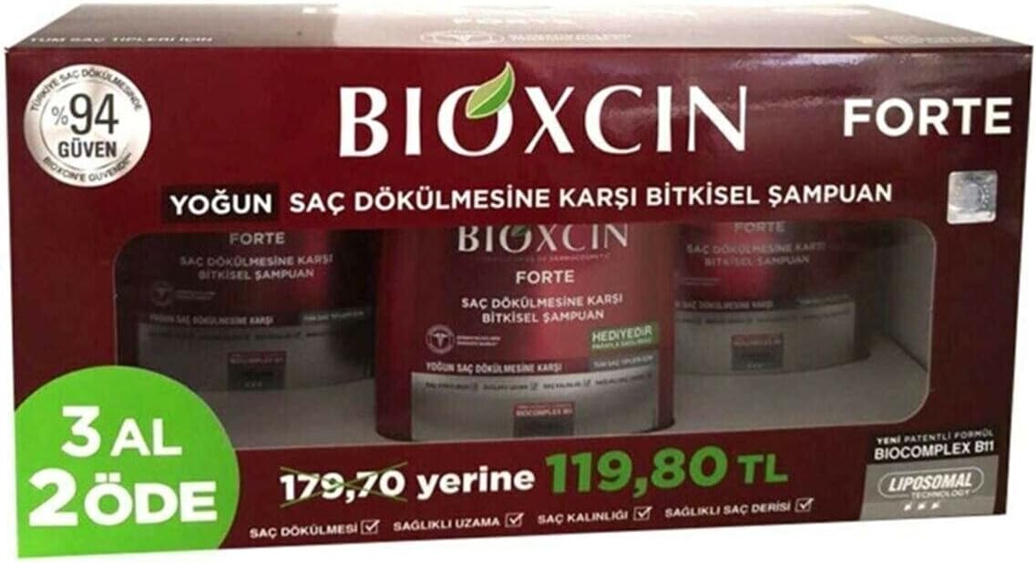 BIOXCIN Forte Hair Loss Shampoo - 3 Pieces in 1 Box