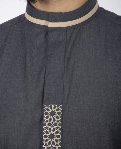 Deen Charcoal Thobe for Men | Mens Islamic Clothing - Jubba | Kandroa