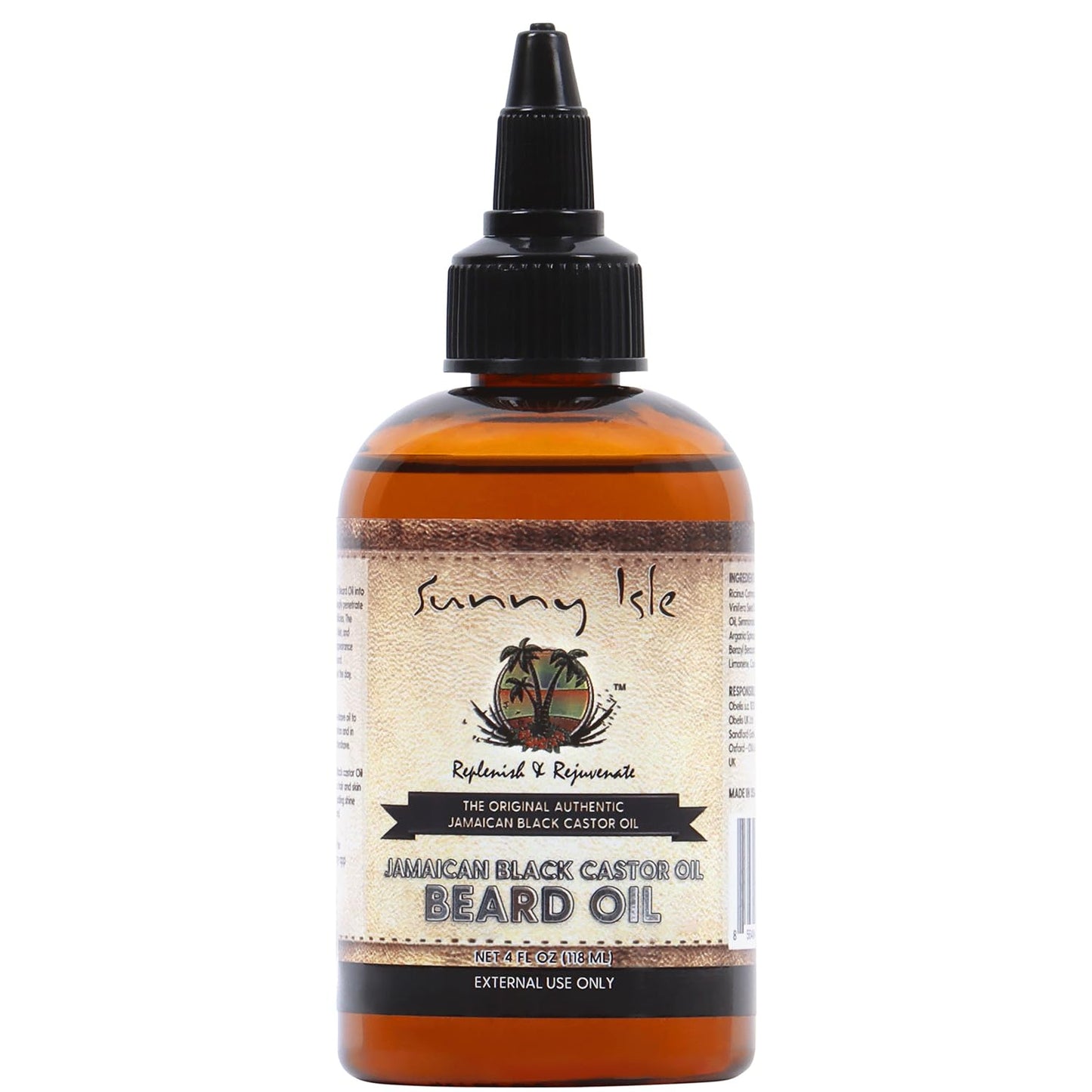 Sunny Isle Jamaican Black Castor Oil Beard Oil 4Oz