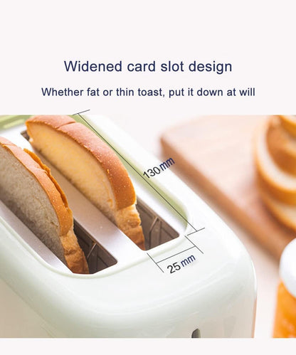 Bar Bear 2 Slice Small Toaster Warmer with Dust Cover - 650W Electric Stainless Steel Sandwich Breakfast Machine Toast Bread Maker Toasters For Home Office