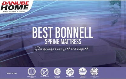 Danube Home Best Bonnell Spring Firm Super King Mattress | Firm Feel | Super King Size Mattress | Spine Balance For Pressure Relief Thickness 35 CM 200X200X22CM White