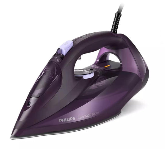 Philips 7000 Series HV Steam Iron - 2800 W, Dark Purple, 250 g Steam Boost, Safety Auto-off - DST7051/36