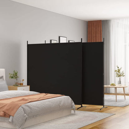 vidaXL 1-Panel Room Divider Folding Panel Screen Movable Partition Privacy Separator Wall Furniture Indoor Bedroom Office Black 175x180 cm