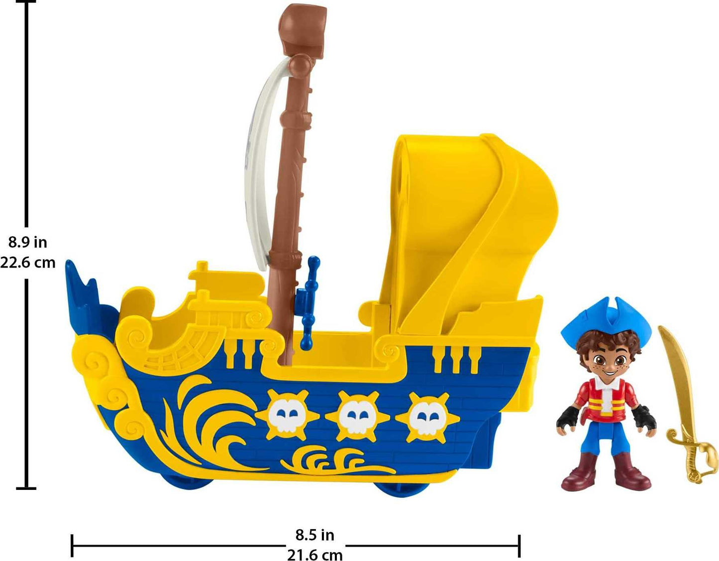 Fisher-Price Nickelodeon Santiago of the Seas Santiago figure & El Bravo pirate ship toy for preschool pretend play ages 3 years and up