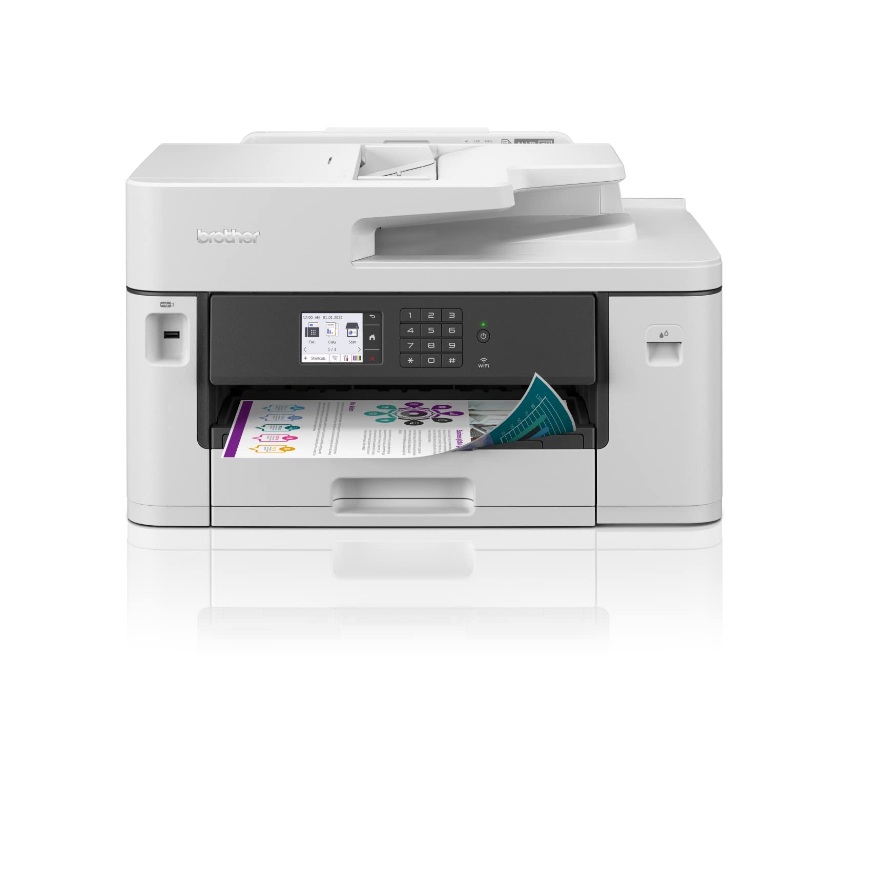 Brother Wireless All in One Printer, MFC-J2340DW, Wide Format Borderless Printing, High Yield Ink Cartridge, Large - CaveHubs