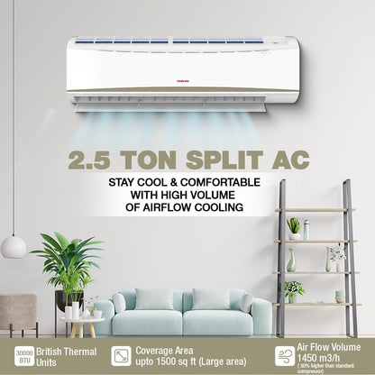 Nikai Split Air Conditioner 2 Ton, Energy Efficient Cooling with T3 Tropical Rotary Compressor, Turbo Mode with 4 Way Swing, 24000 BTU AC, Gold Fin, Auto Restart, Ideal for Home & Office NSAC24131N23