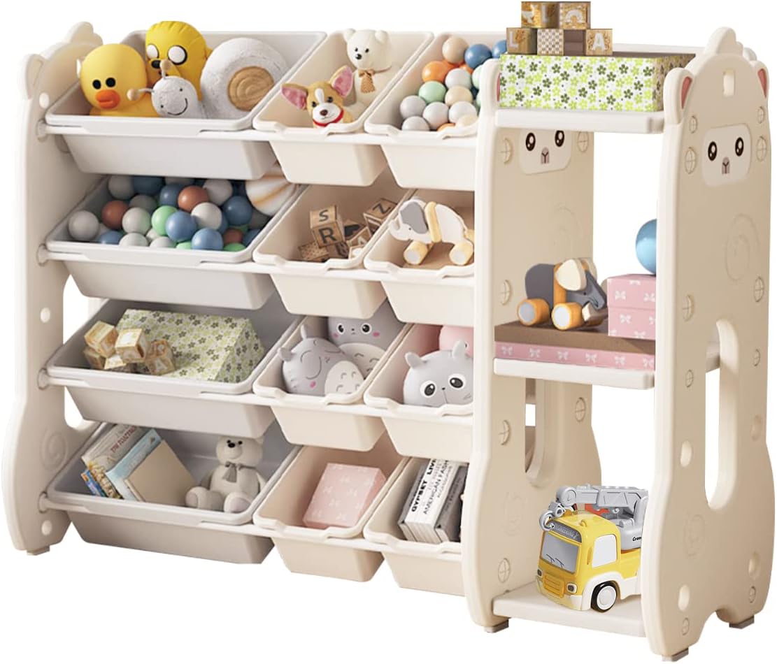 Solerconm Toy Organizers,Kids Storage Organizer for Toys, Toddler Bedroom Furniture for Toys (Style A, Cute Sheep)