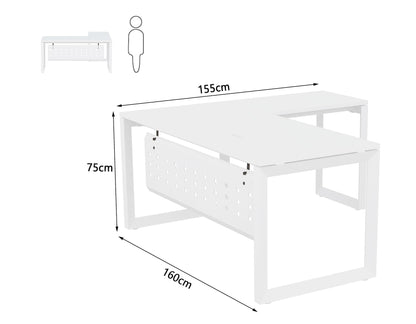 Mahmayi Vorm 136-18 White Modern Workstation Material-Melamine on MDF