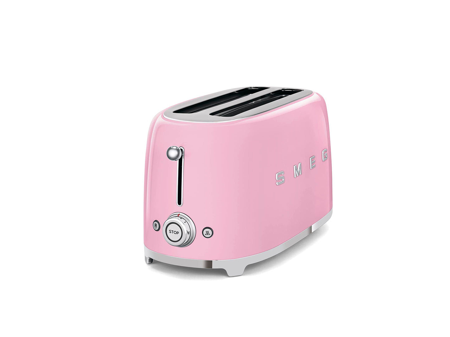 Smeg TSF02CRUK, 50's Retro Style 4 Slice Toaster,6 Browning Levels,2 Extra Wide Bread Slots, Defrost and Reheat Functions, Removable Crumb Tray, Cream, 1 Year Warranty