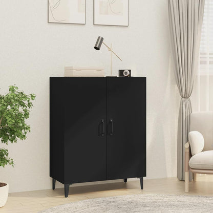 Makastle Buffet Sideboard Cabinet with Storage, Freestanding Floor Cabinet, Modern Storage Cabinet for Kitchen Living Room, Black 70x34x90 cm Engineered Wood