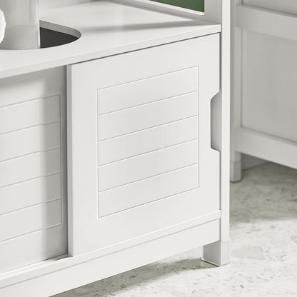 SoBuy FRG128-II-W Under-Sink Cabinet Bathroom Cabinet Cover Column Washbasin Anti-Moisture White L 60 x D 30 x H 61 cm