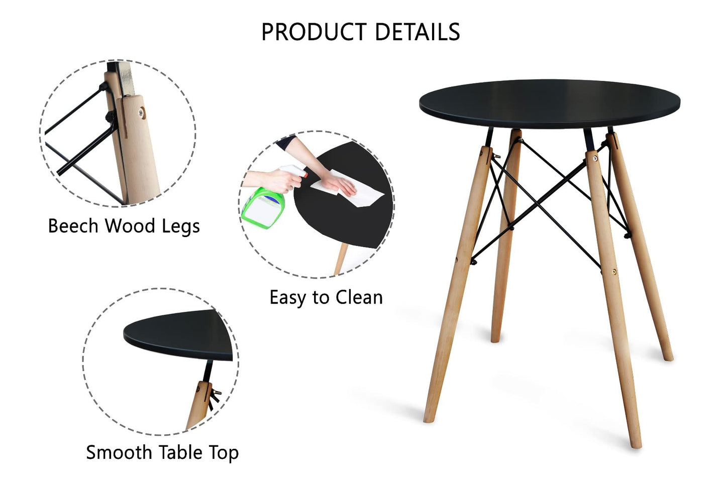 Mahmayi Dining Table with Chair Sets, Simple Modern Design Tables & Chairs for Home Office Bistro Balcony Lawn Breakfast, (DWS-White, Dining Set 4 Seater)