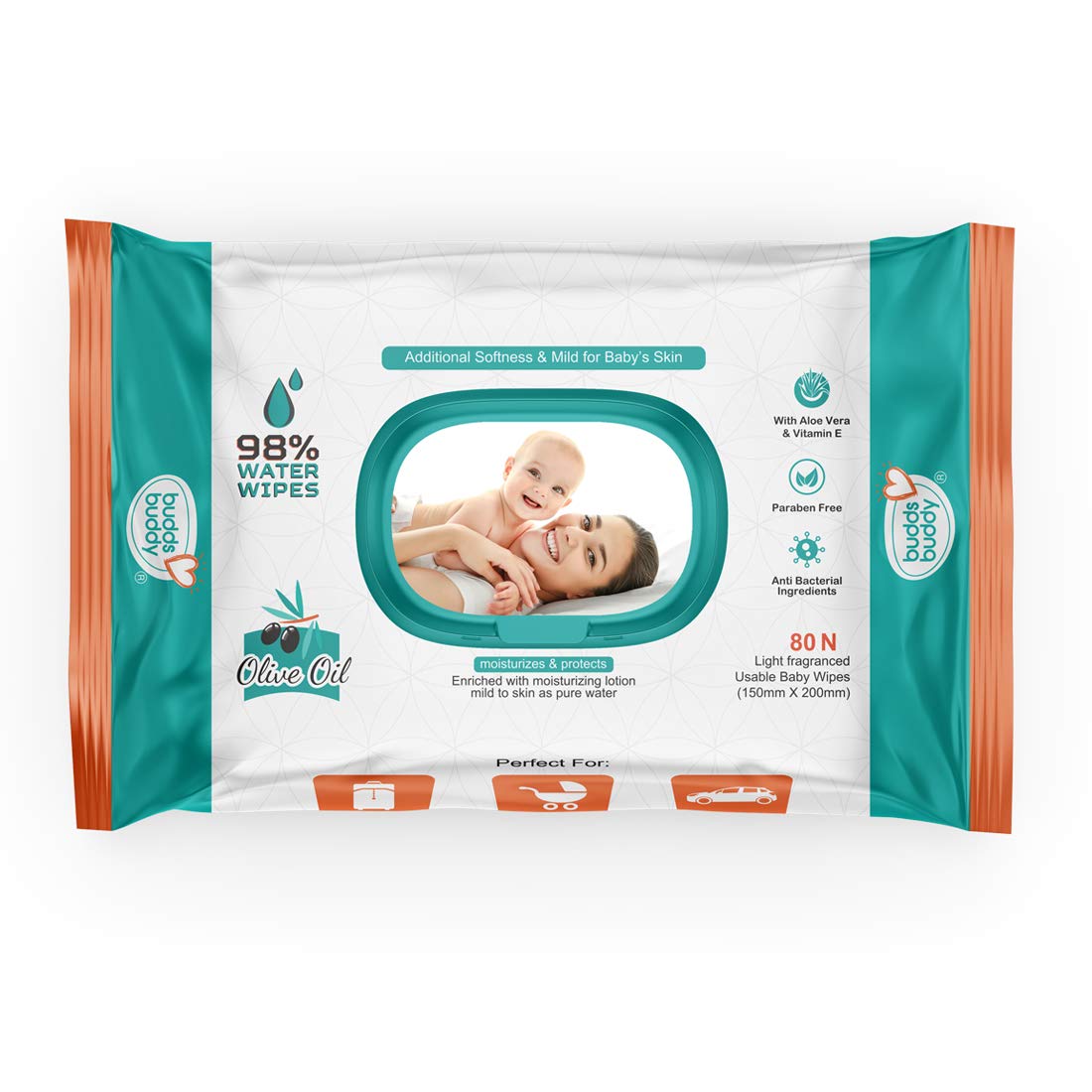 BuddsBuddy Baby Skin Care Wet Wipes 80Pcs (Combo of 3)