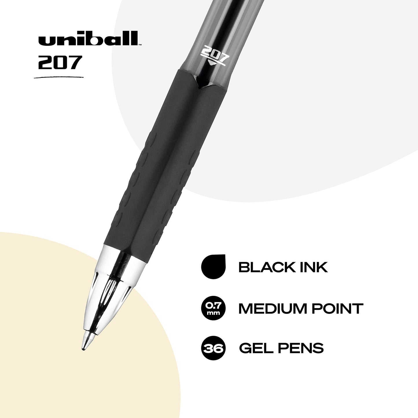 Uniball Signo 207 Gel Pen 12 Pack, 0.5mm Micro Black Pens, Gel Ink Pens | Office Supplies Sold by Uniball are Pens, Ballpoint Pen, Colored Pens, Gel Pens, Fine Point, Smooth Writing Pens