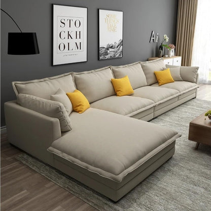 Modern L Shaped Sectional Sofa Set with Innovative Technology Cloth for Lounge Living Room Furniture (Left, Dark Grey)