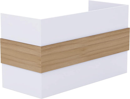 Mahmayi REC-2 Designer Reception Desk For Office Space, Front Office Desk (White-Coco Bolo)