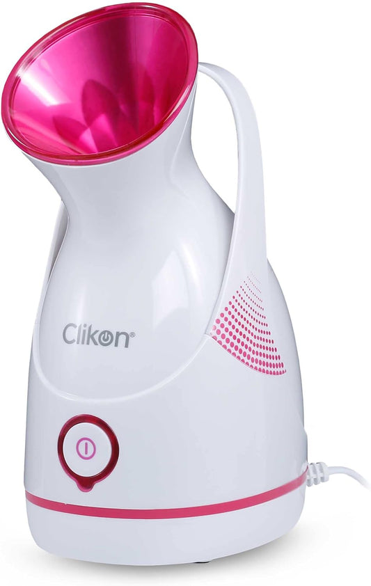 Clikon Professional Facial Steamer with UV Steam Sterilization, Aroma Diffuser Tray, 40°C Steaming Temperature, Odor Free & Noise Less Operation, 280 Watts, 2 Years Warranty, Pink – CK3321