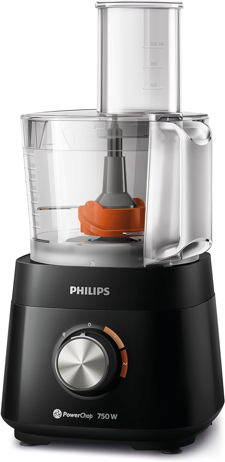 PHILIPS 5000 Series food processor HR7302/90, Black 2 years manufacturer warranty