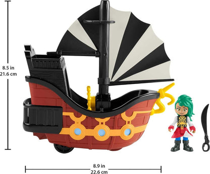 Fisher-Price Nickelodeon Santiago of the Seas Santiago figure & El Bravo pirate ship toy for preschool pretend play ages 3 years and up