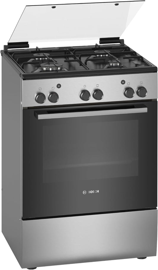 Bosch Free Standing Cooker, Gas Cooker 43.1 kg, Stainless Steel Gas Range Cooker, German Engineering Cooking Range HGA120B51M