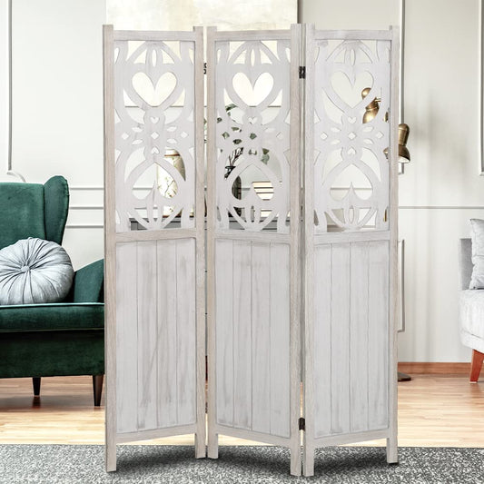 BPA® Wood Room Divider, Freestanding Room Divider 3 Panels, Decorative Room Dividers, 0.03x28.96x28.96 cm