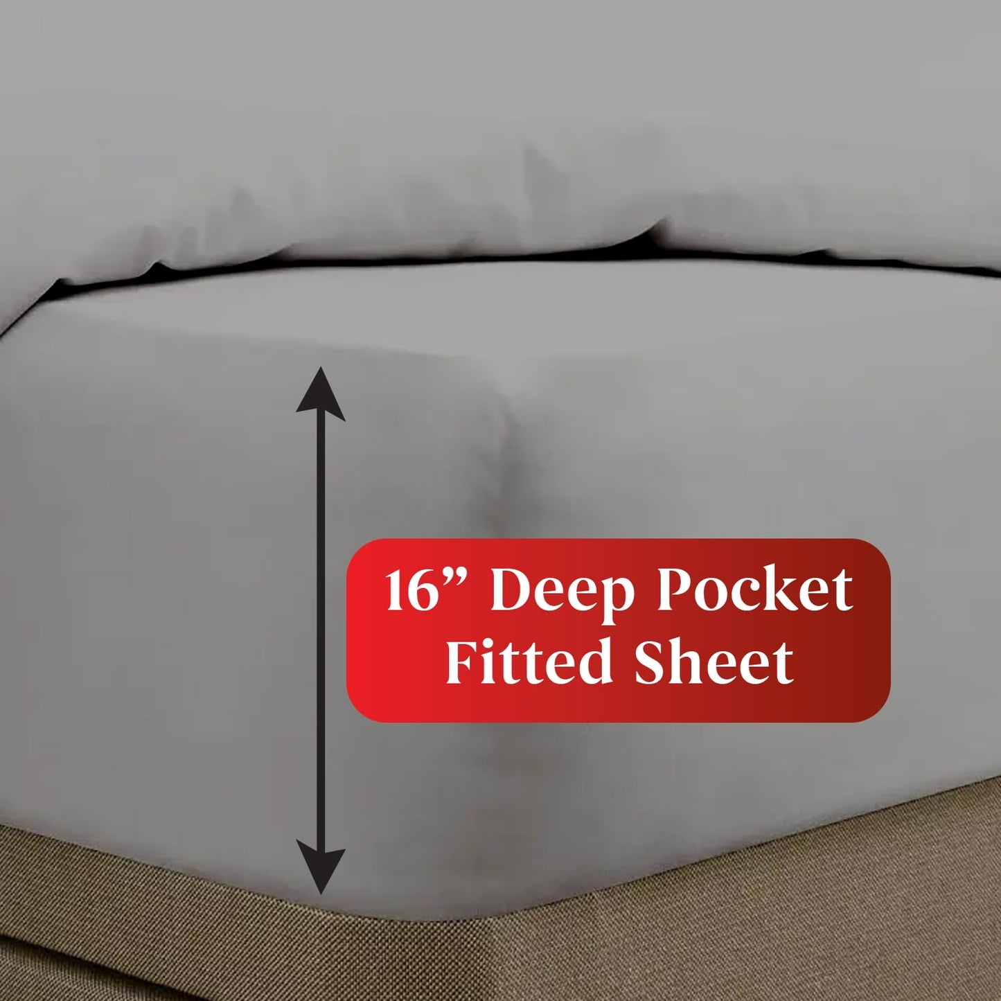 Premium Beige King Sheets Set - 1800 TC Series 4 Piece Bed Sheets - Soft Brushed Microfiber Fabric - 16 Inches Deep Pockets Sheets Wrinkle Free & Fade Resistant by Infinitee Xclusives