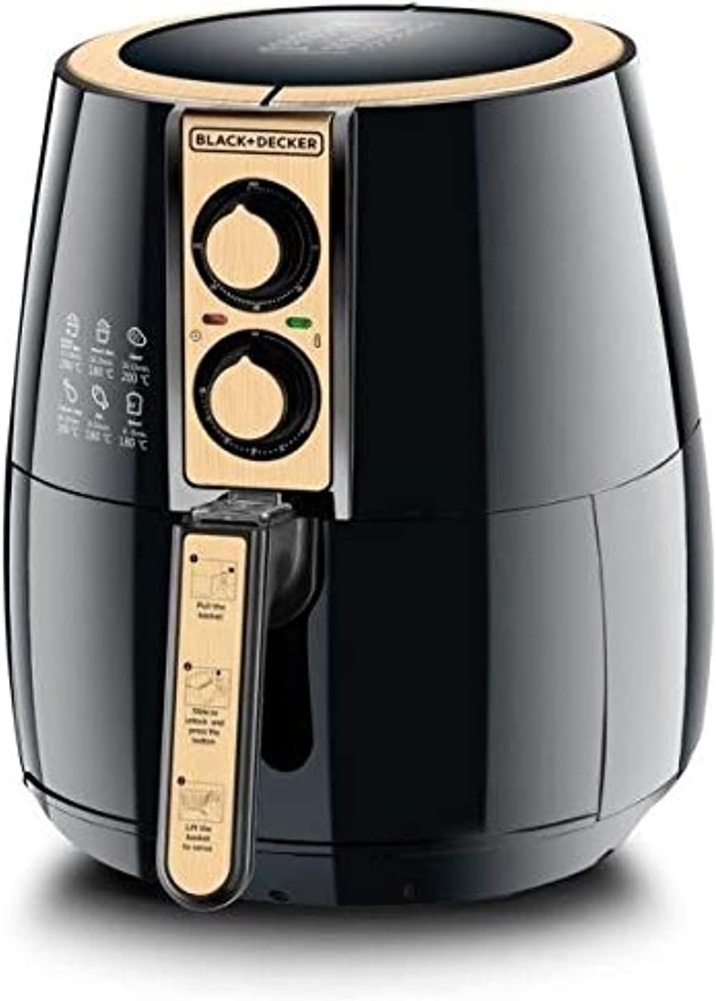 BLACK+DECKER Digital Air Fryer, 1500W, 4L/1.2kg, 360° Hot Air Convection Technology, Temperature & Time Controller, Touch Digital Display, Frying Grilling, Roasting & Baking, A400-B5