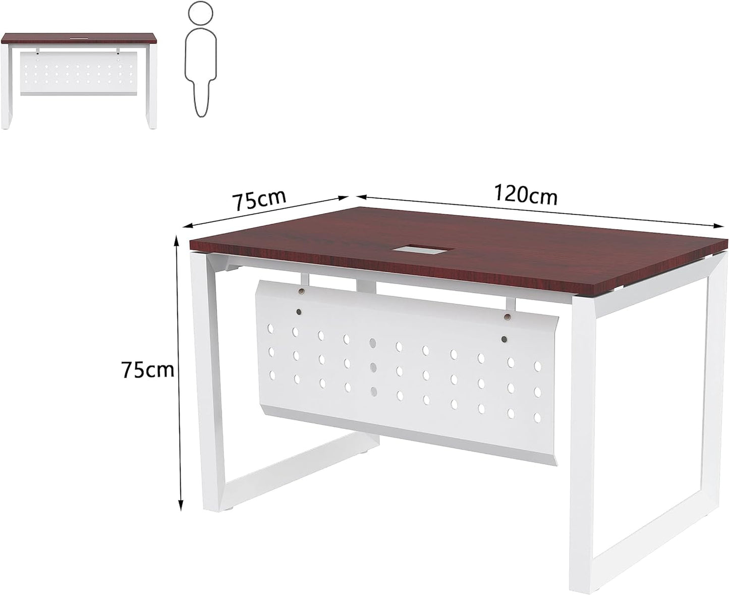 Mahmayi Vorm 136-18 White Modern Workstation Material-Melamine on MDF