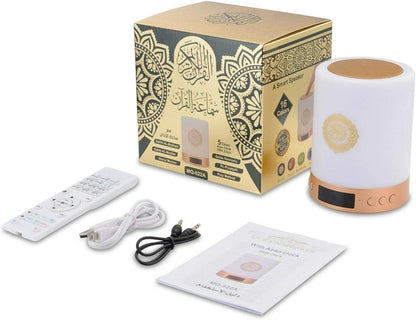 Equantu SQ112 Quran Smart Touch LED Lamp Bluetooth Speaker with Remote, Rechargeable Full Recitations of Famous Imams and Quran Translation in Many Languages - RGB