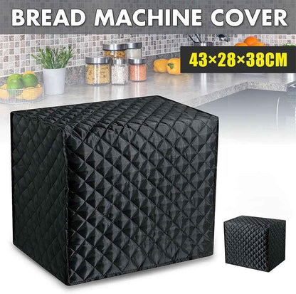 Bread Maker Cover, Cotton Quilted Diamond Stitching Bakeware Protector,Kitchen Toaster Appliance Dust Cover, Machine Washable(Black, 17"x11"x15")