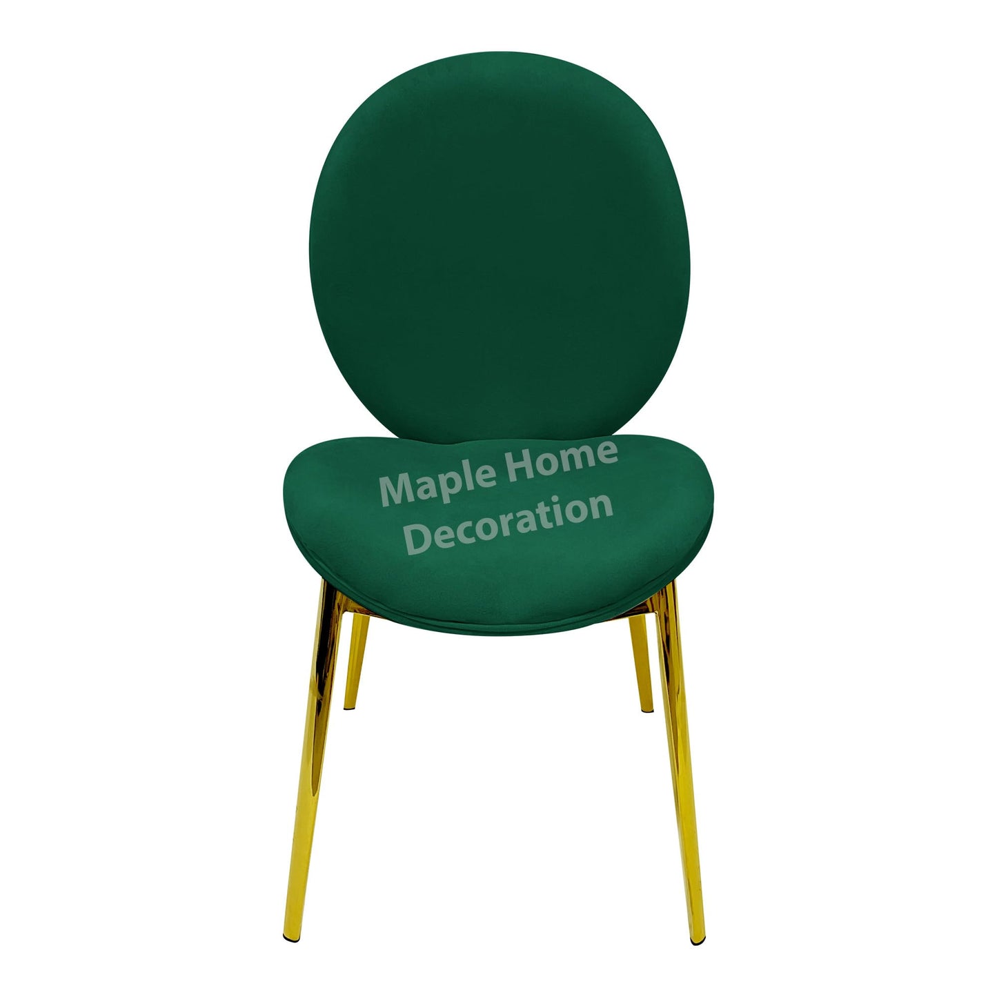 Maple Home Velvet Dining Chair Upholstered Comfortable Cushion Armless Chair Dining Living Room Furniture (Green)