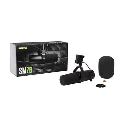 Shure SM7B, Cardioid Studio Microphone, Professional Vocal Recordings, Dynamic, For Live Streaming, PC Gaming & Podcast, Black