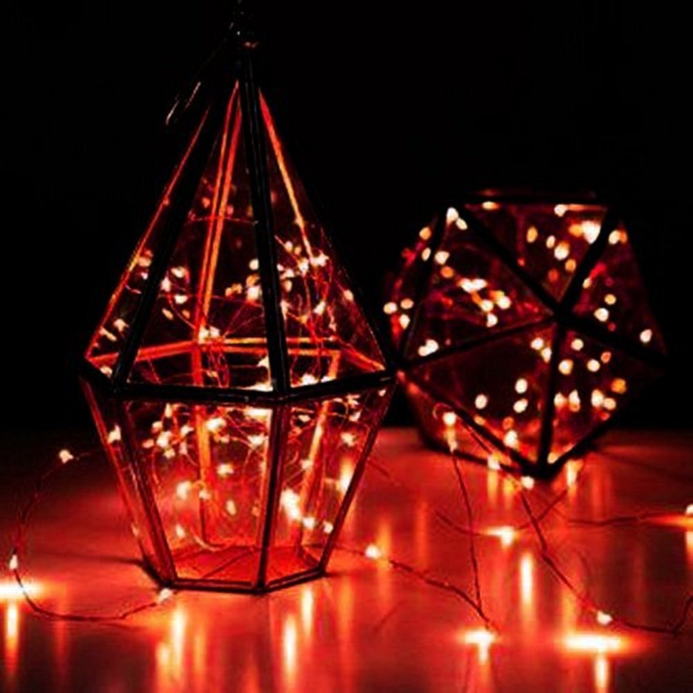 ANJAYLIA LED Fairy Lights Battery Operated String Lights Firefly Lights Garden Home Bedroom Christmas Party Wedding Festival Decorations (Warm White, 16.5Ft*2)