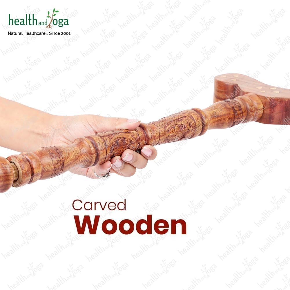 Yoga Danda - Wooden Staff - for Improved Breath flow in Nostrils and for Yoga Practices